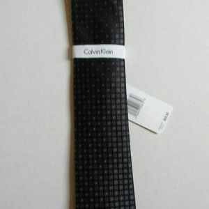 Calvin Klein Men's Modern Medallion Silk Tie Blk